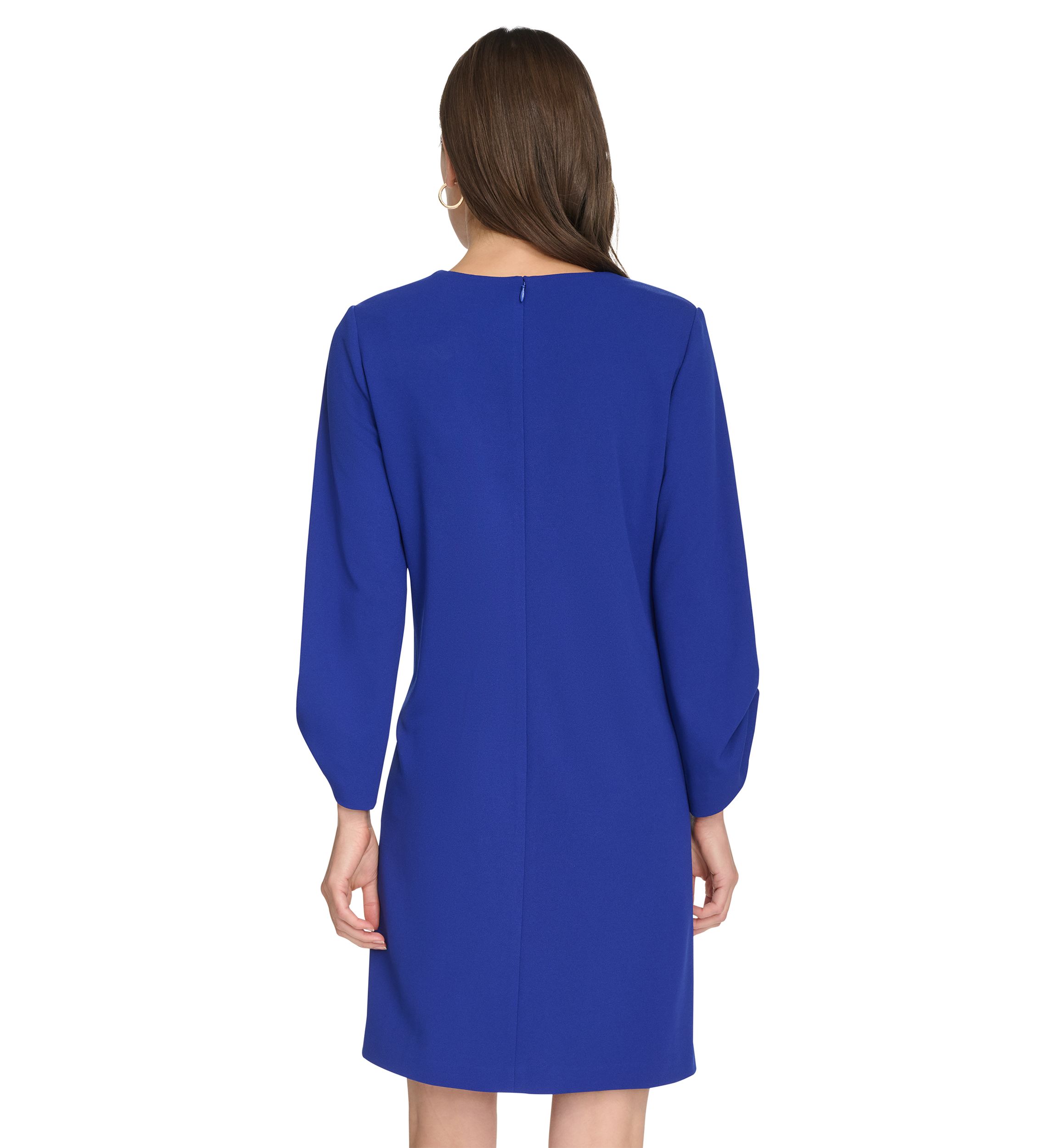 Womens 3/4 Sleeve Crew Neck Sheath Dress 