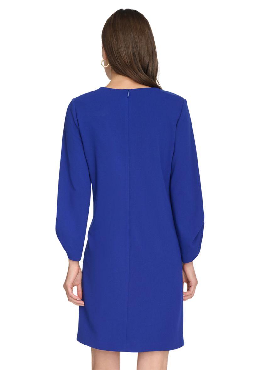 Womens 3/4 Sleeve Crew Neck Sheath Dress 