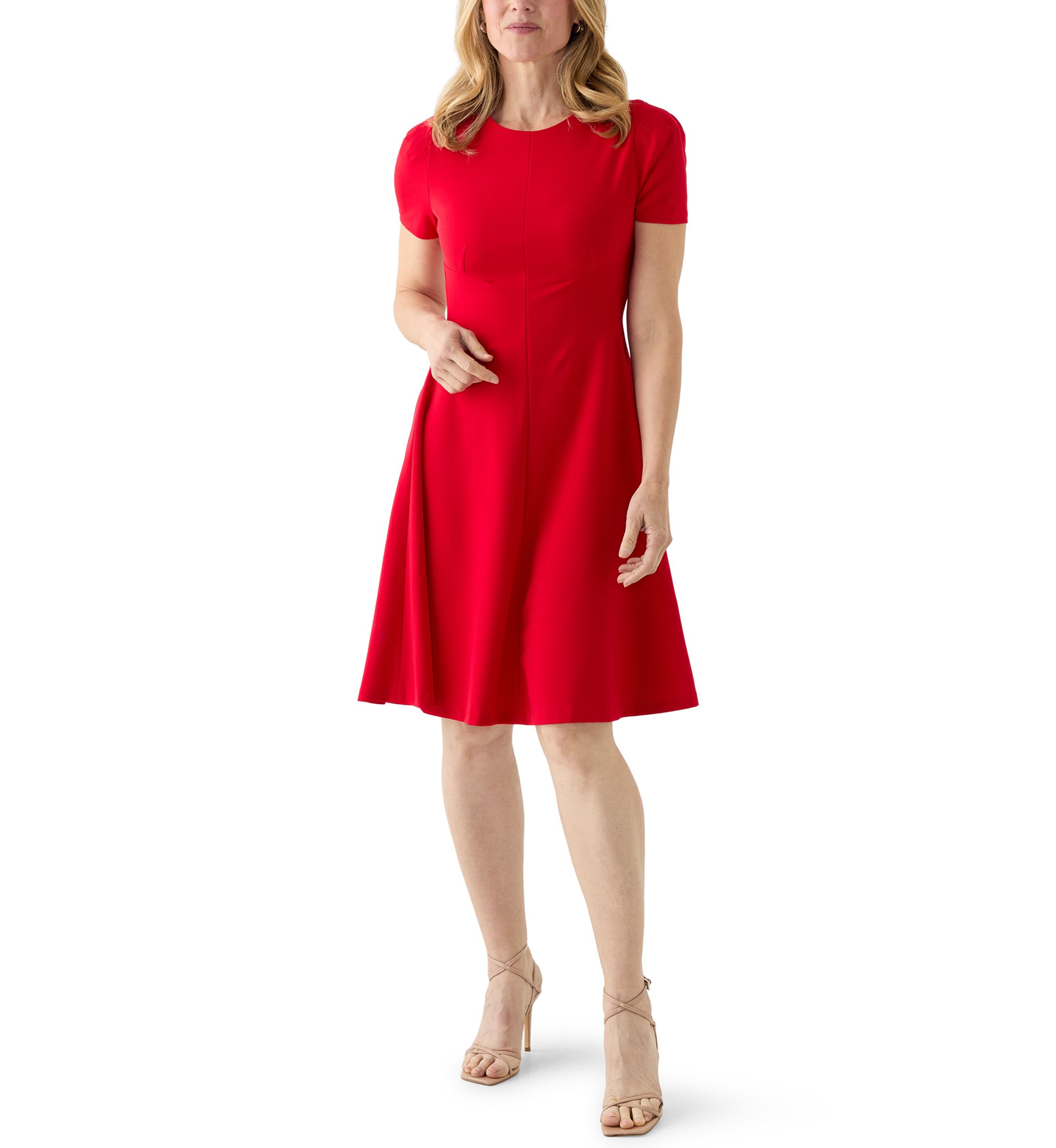 calvin klein embroidered a line dress Cosette Stunner Mini Dress Women's Sleeveless Button-Down Mini Dress –  Fitted A-Line Bodycon, Elegant Summer Casual in Black & Red main image 0