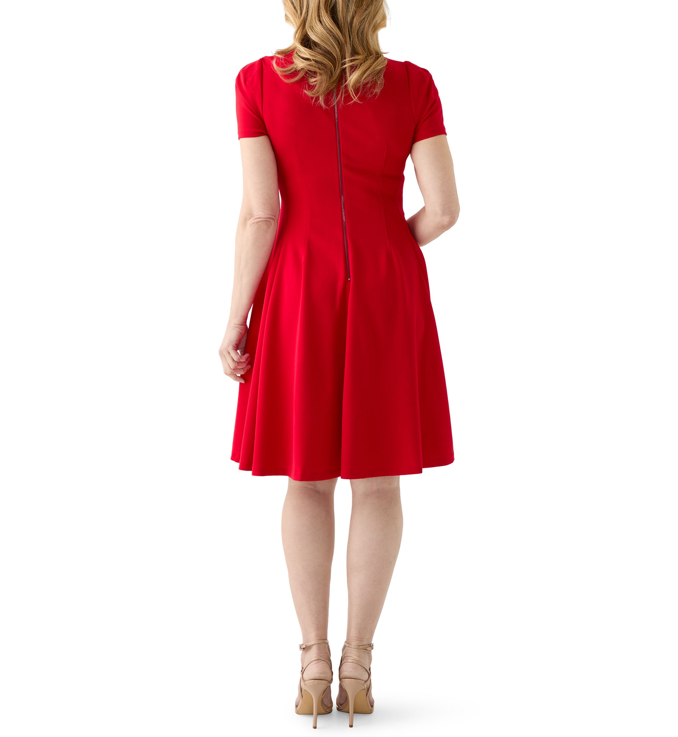 slim fit dress slacks Calvin Klein Red Cocktail Dress Size 4 SKU 001004-2 – Designers On A Dime main image 0