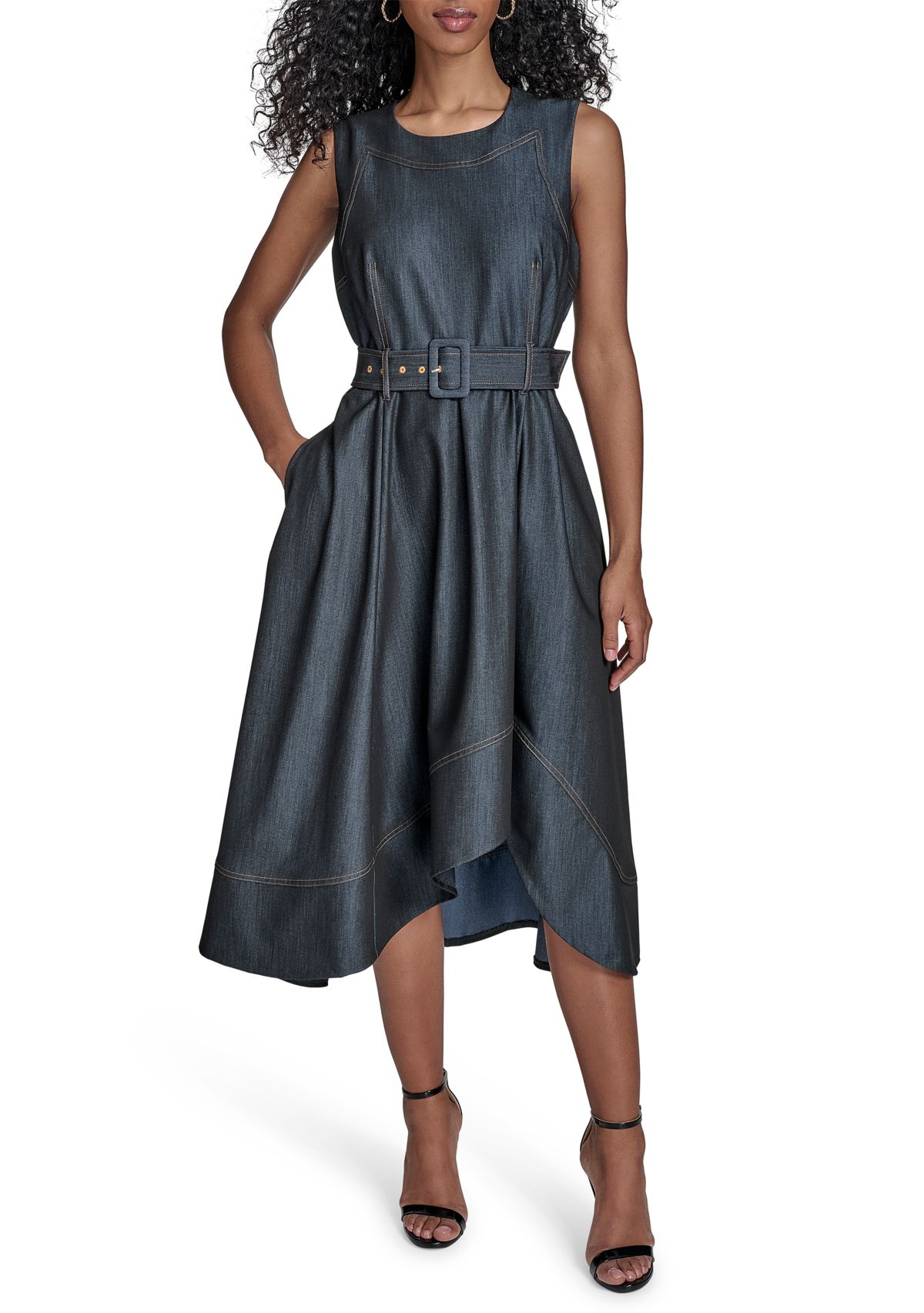 Womens Sleeveless A-Line Dress