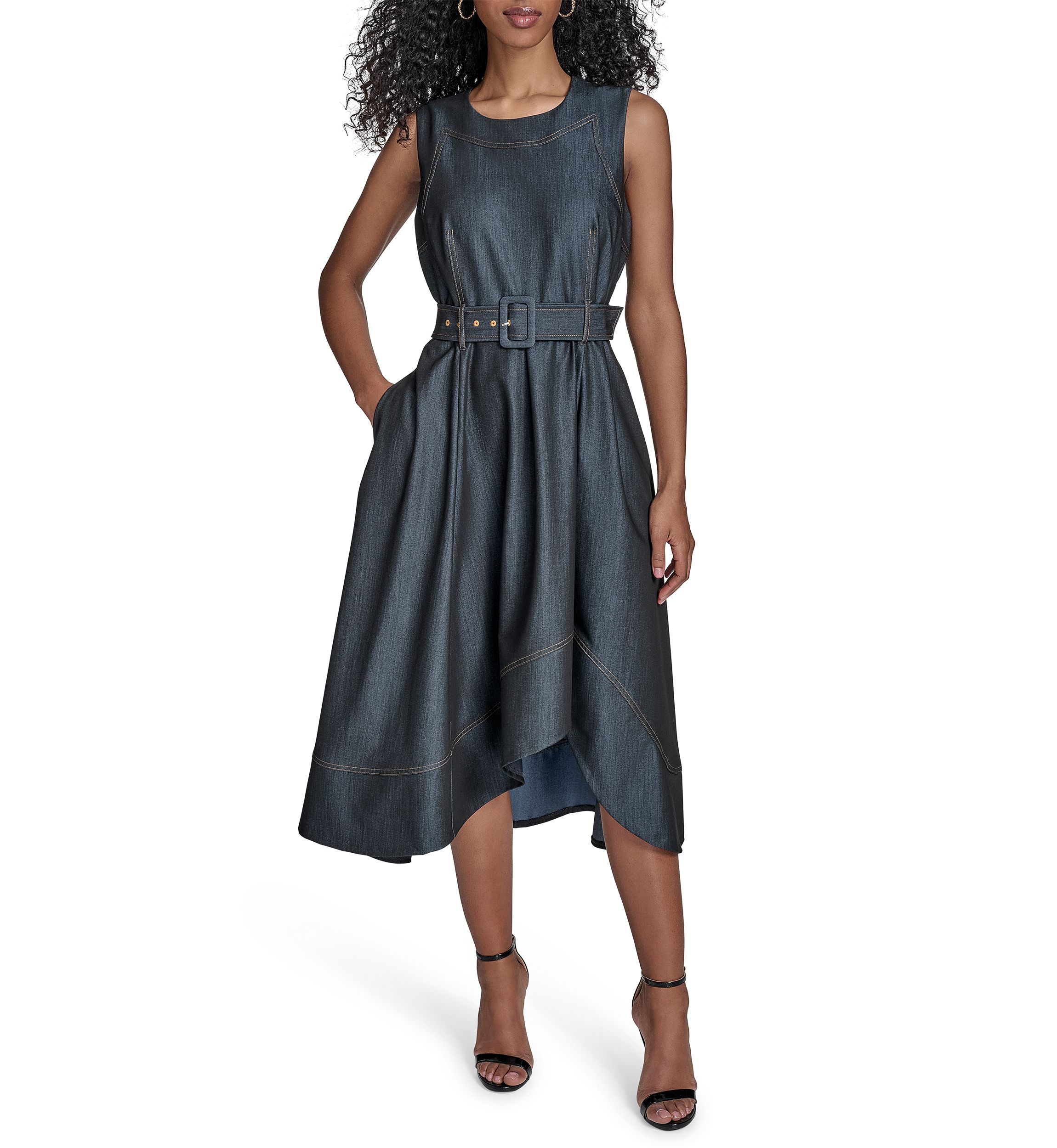 Womens Sleeveless A-Line Dress