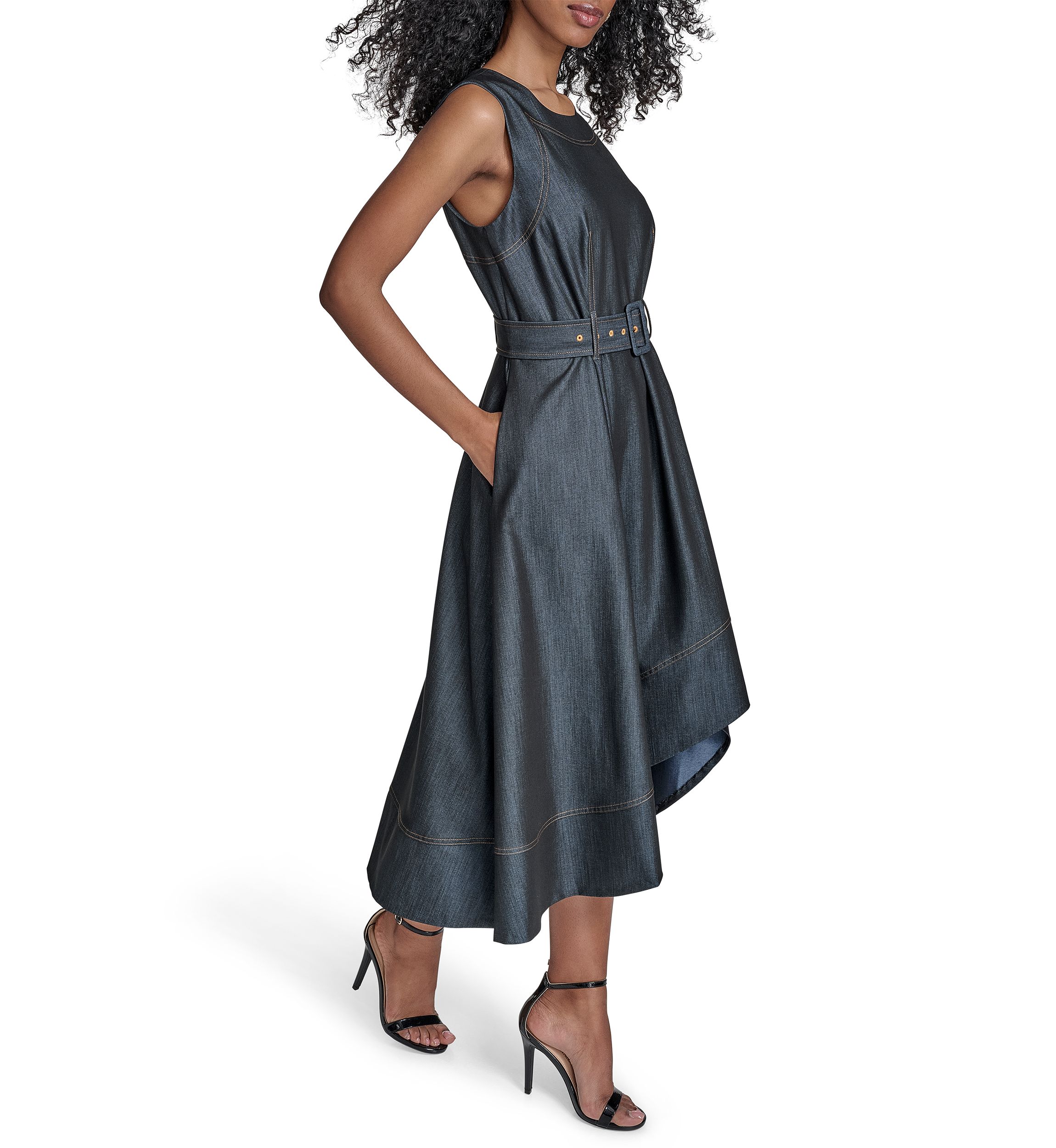 Womens Sleeveless A-Line Dress