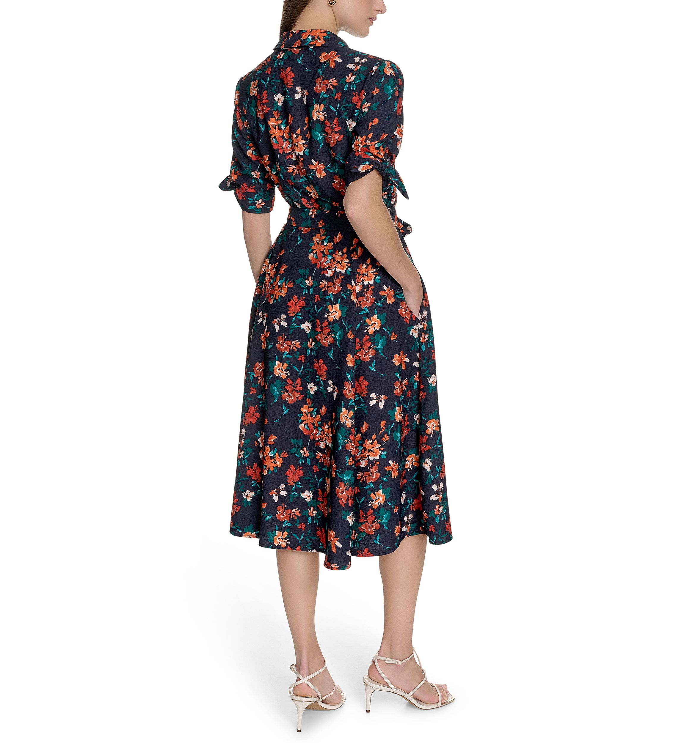 Womens Floral Printed Fit and Flare Dress