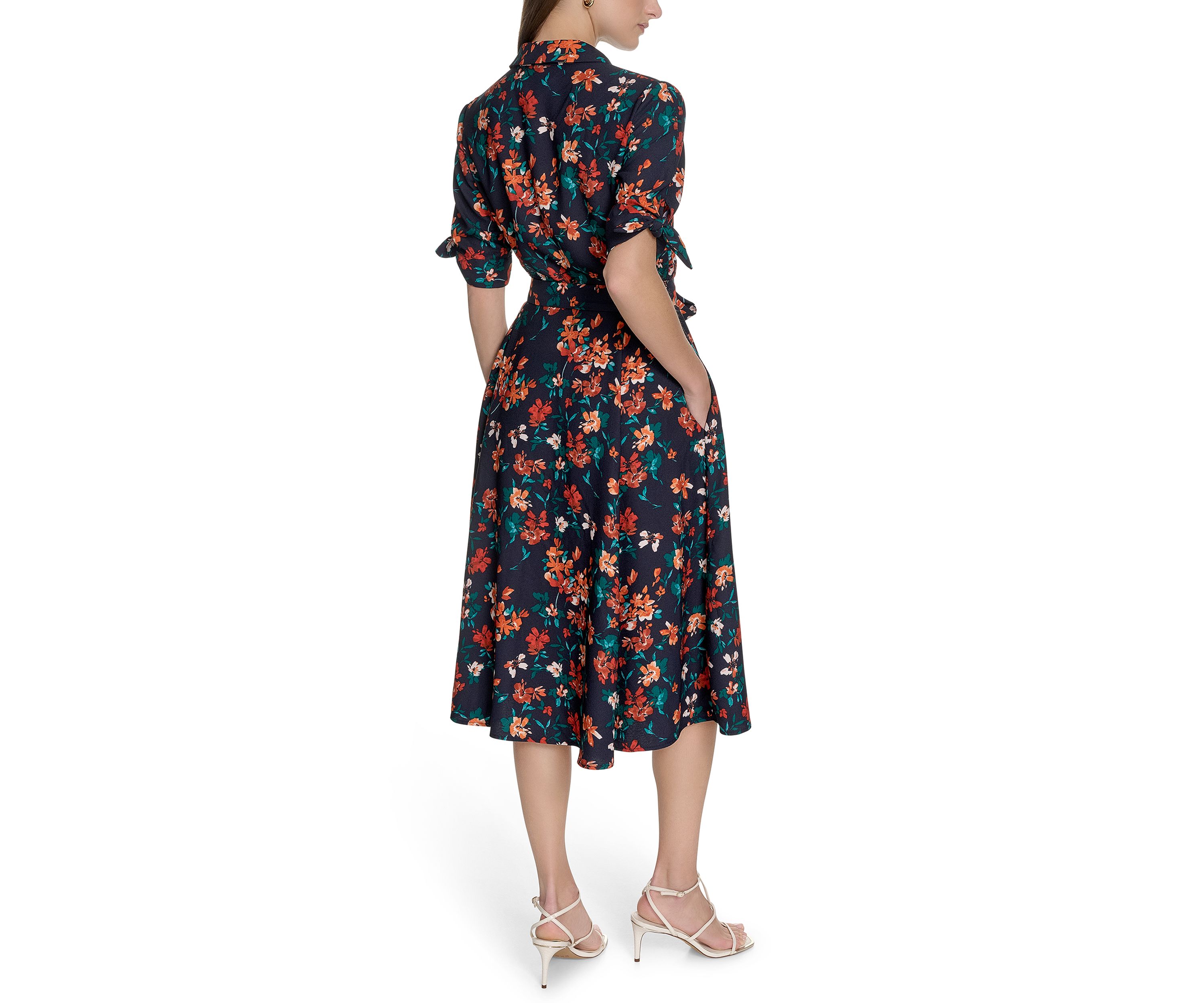 Womens Floral Printed Fit and Flare Dress