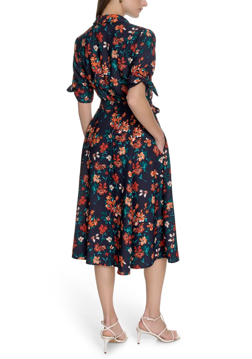 Womens Floral Printed Fit and Flare Dress