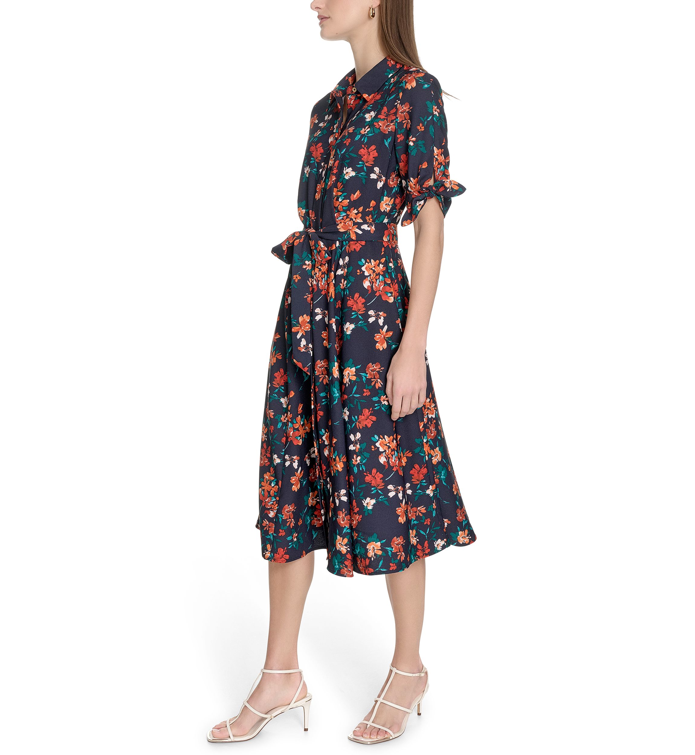 Womens Floral Printed Fit and Flare Dress