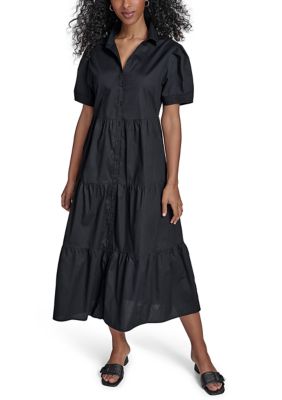 calvin klein black shirt dress Calvin Klein Jeans Satin Ck T-Shirt Dress Black