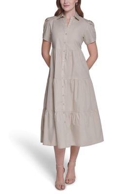 Calvin Klein Women's Short Sleeve Shirtdress, 2