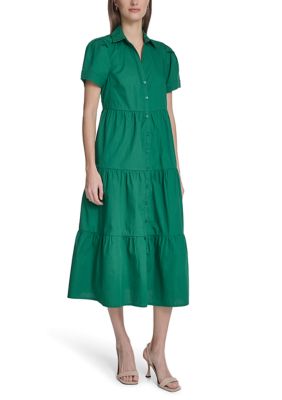 Calvin Klein Women's Short Sleeve Shirtdress, 2