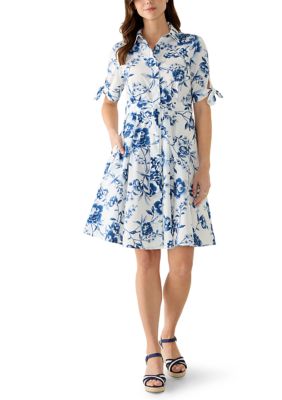 Calvin Klein Women's Short Sleeve Floral Midi Dress