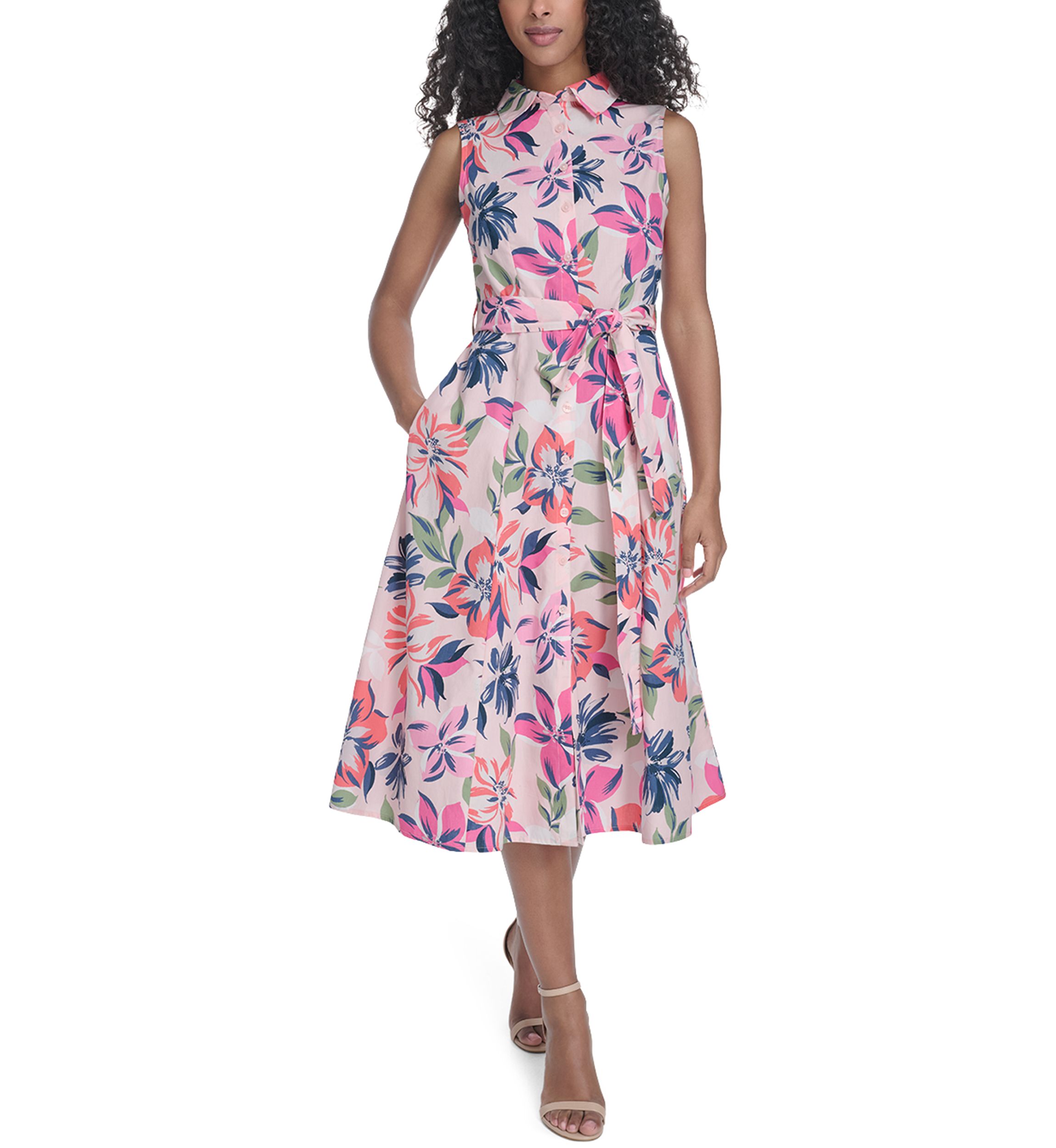 frame cotton asymmetric tiered midi dress Good Journey Women's Square Neck Palm Printed Mini Dress, 2 main image 0