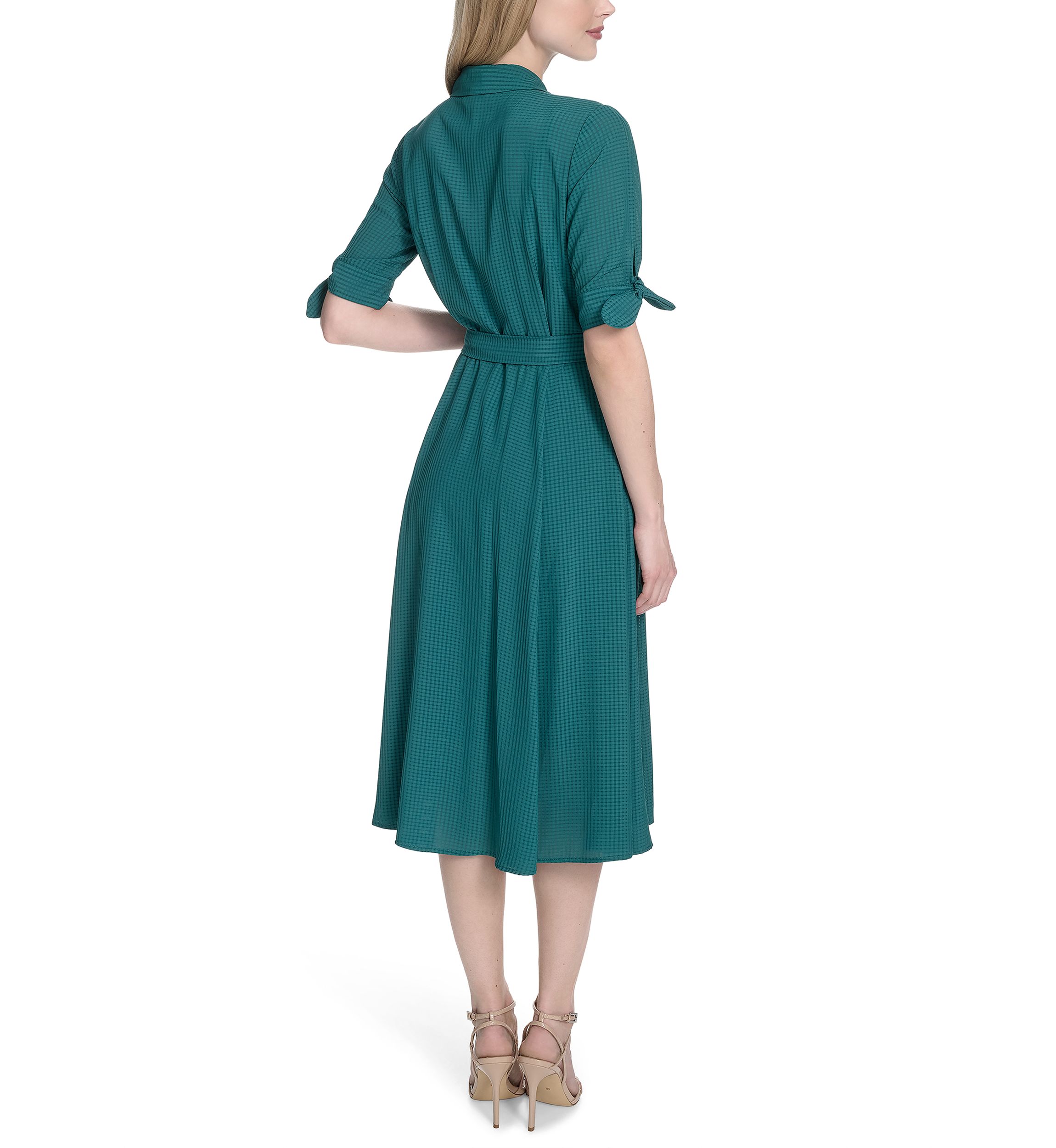 Womens Collared Fit and Flare Dress