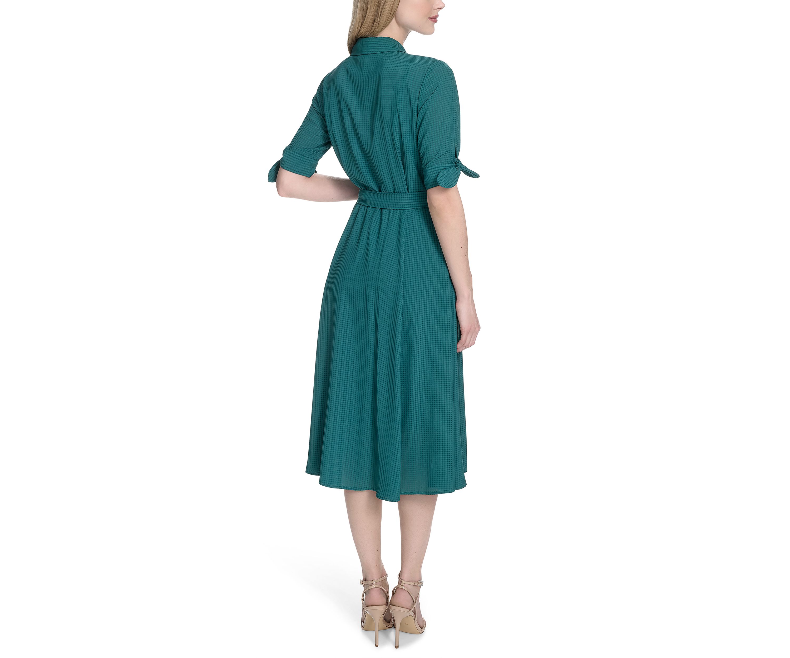 Womens Collared Fit and Flare Dress