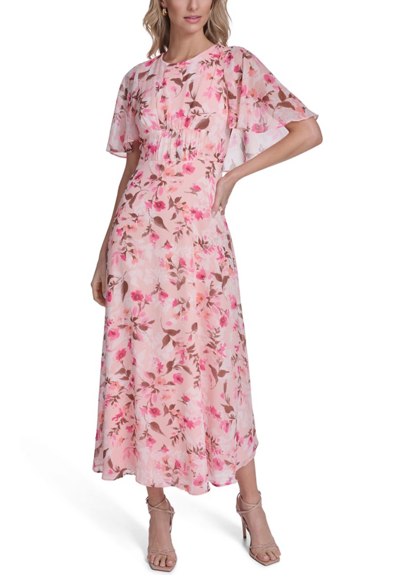 Calvin Klein Women's Short Sleeve Floral Maxi Dress | Belk