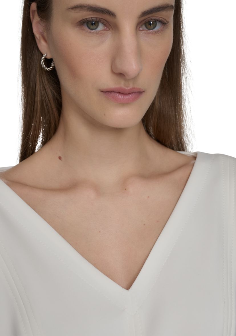 Womens Cap Sleeve V-Neck Belted A-Line Dress 