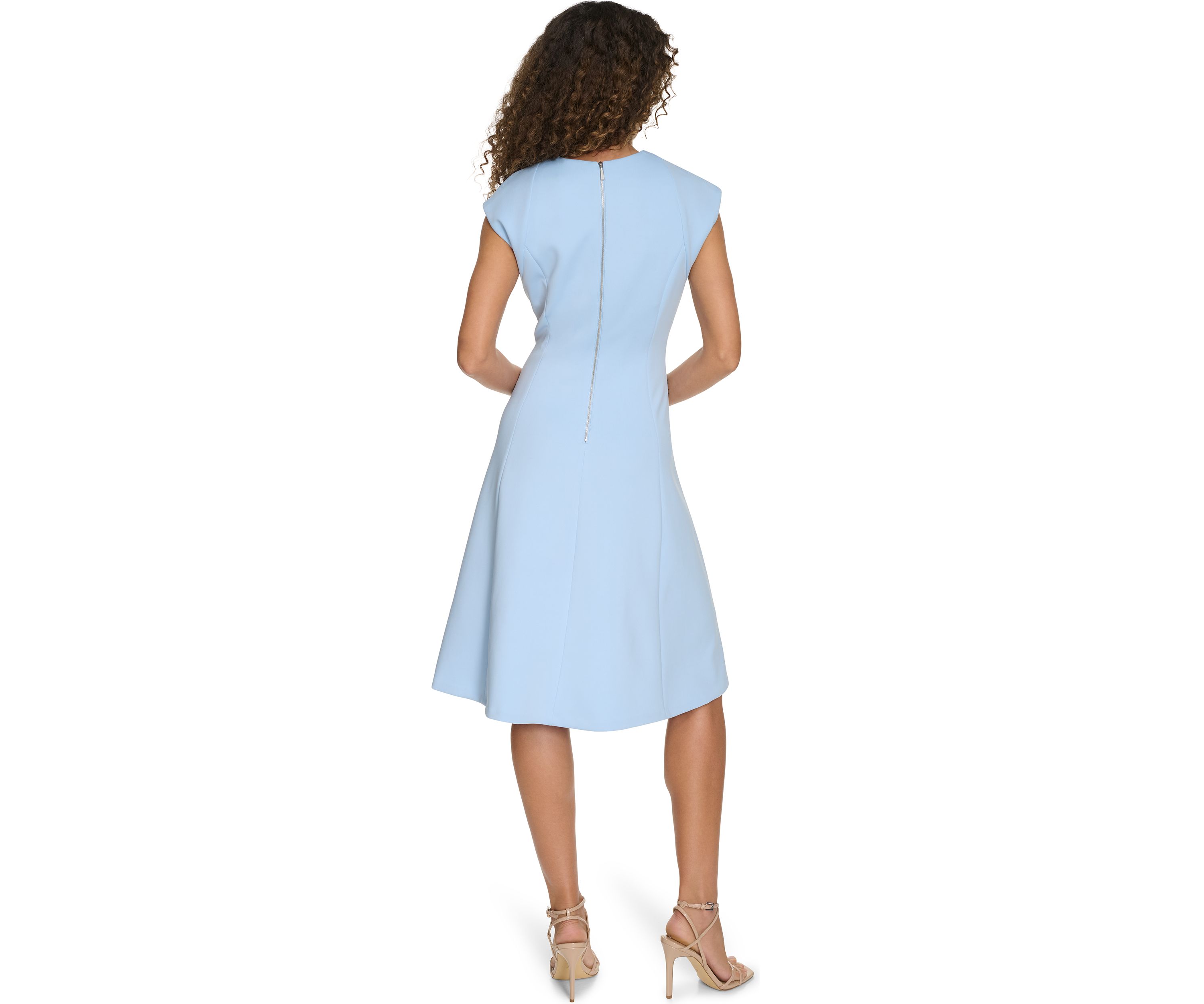 Womens Solid V-Neck Dress
