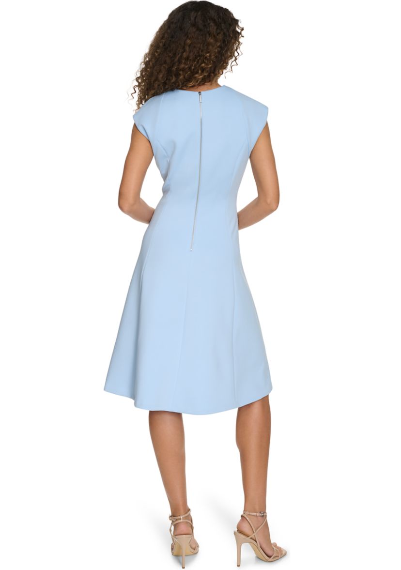 Womens Solid V-Neck Dress