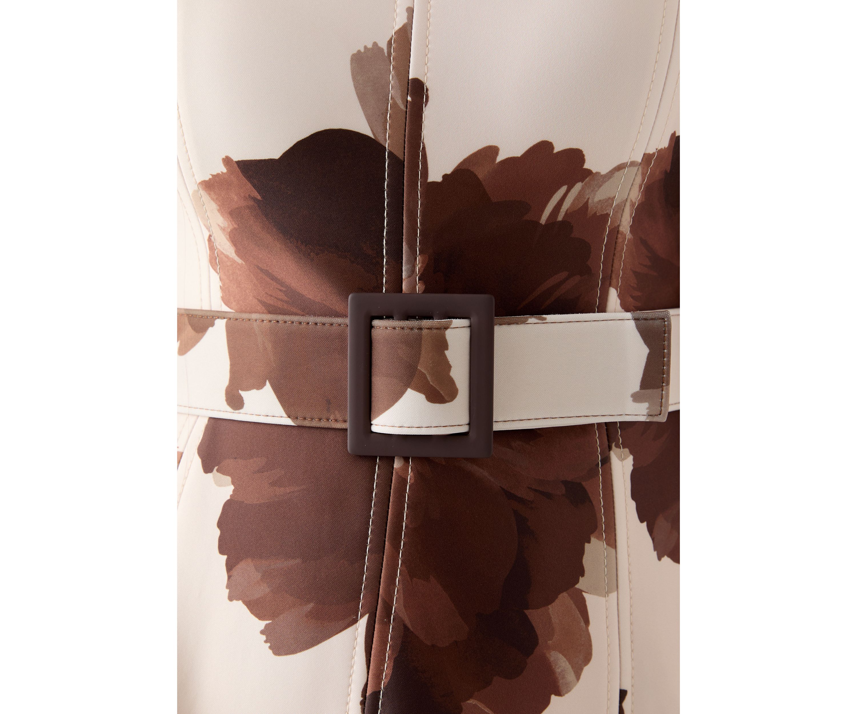 Womens Floral Scuba A-Line Dress