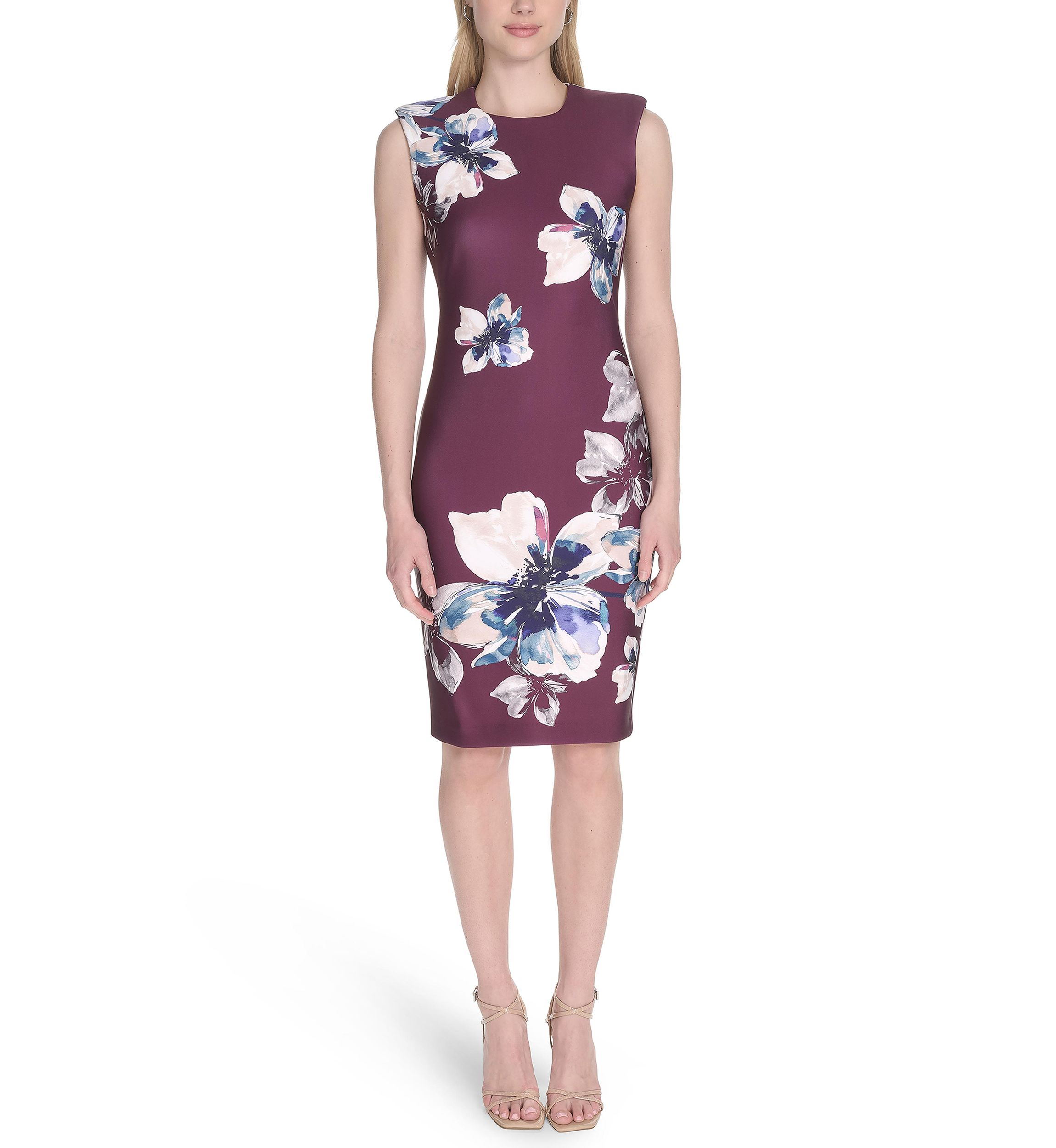 Womens Floral Printed Sheath Dress