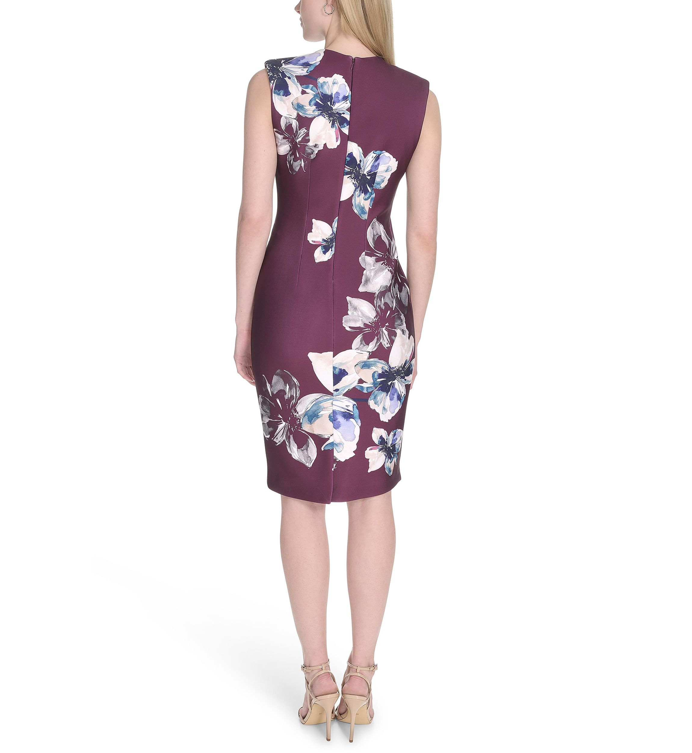 Womens Floral Printed Sheath Dress