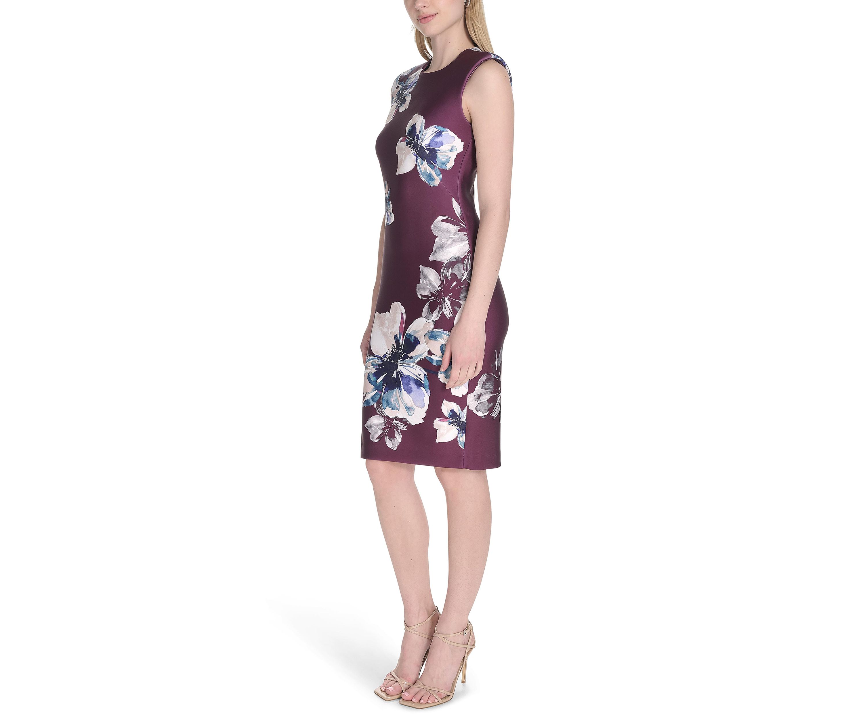 Womens Floral Printed Sheath Dress