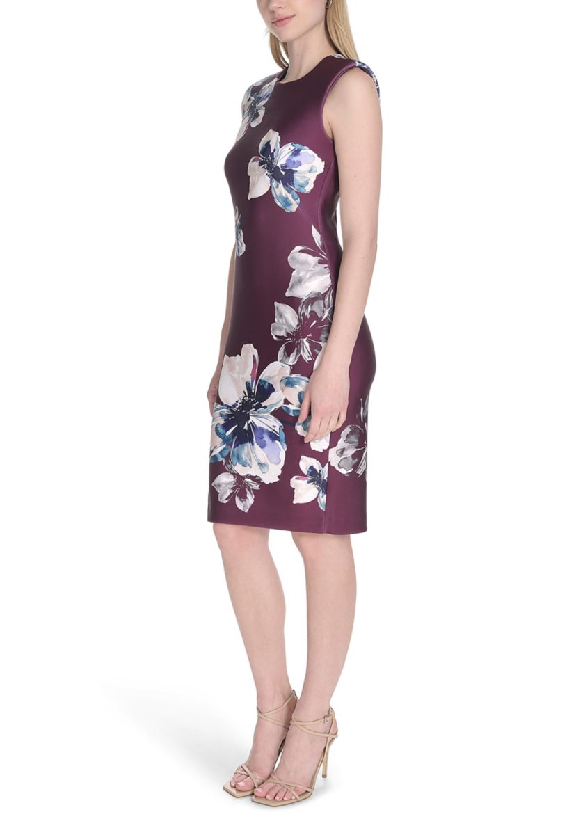 Womens Floral Printed Sheath Dress