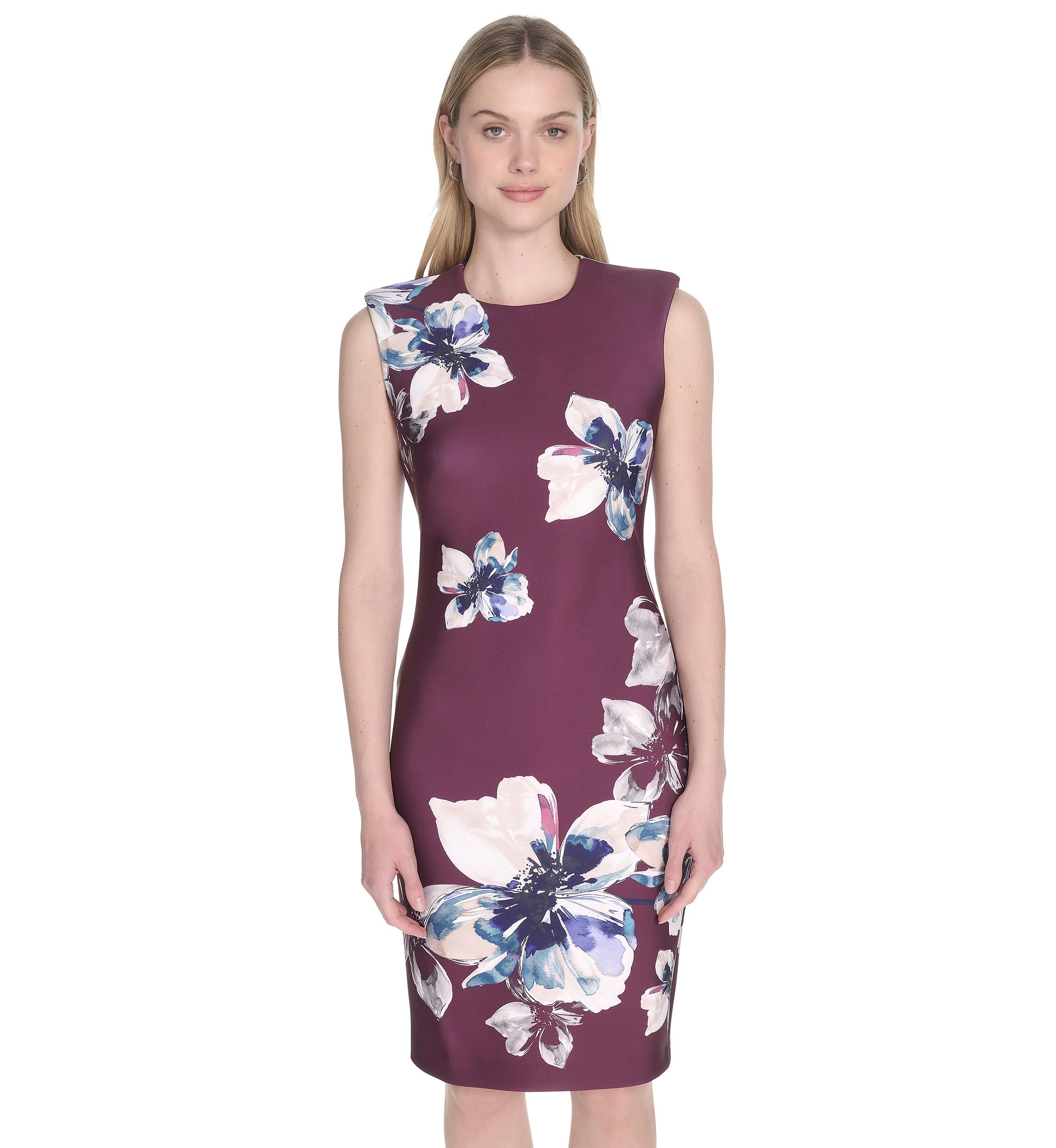 Womens Floral Printed Sheath Dress