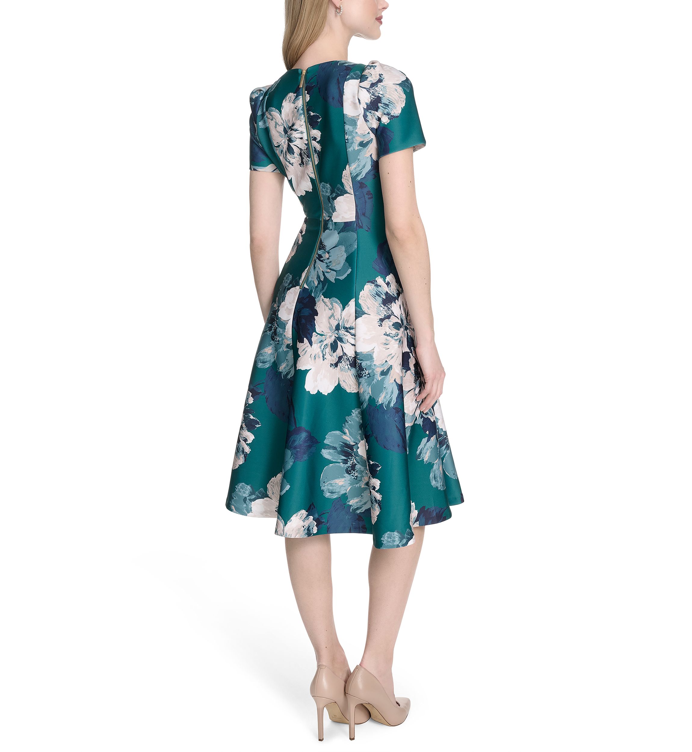 Womens Floral Printed Fit and Flare Dress