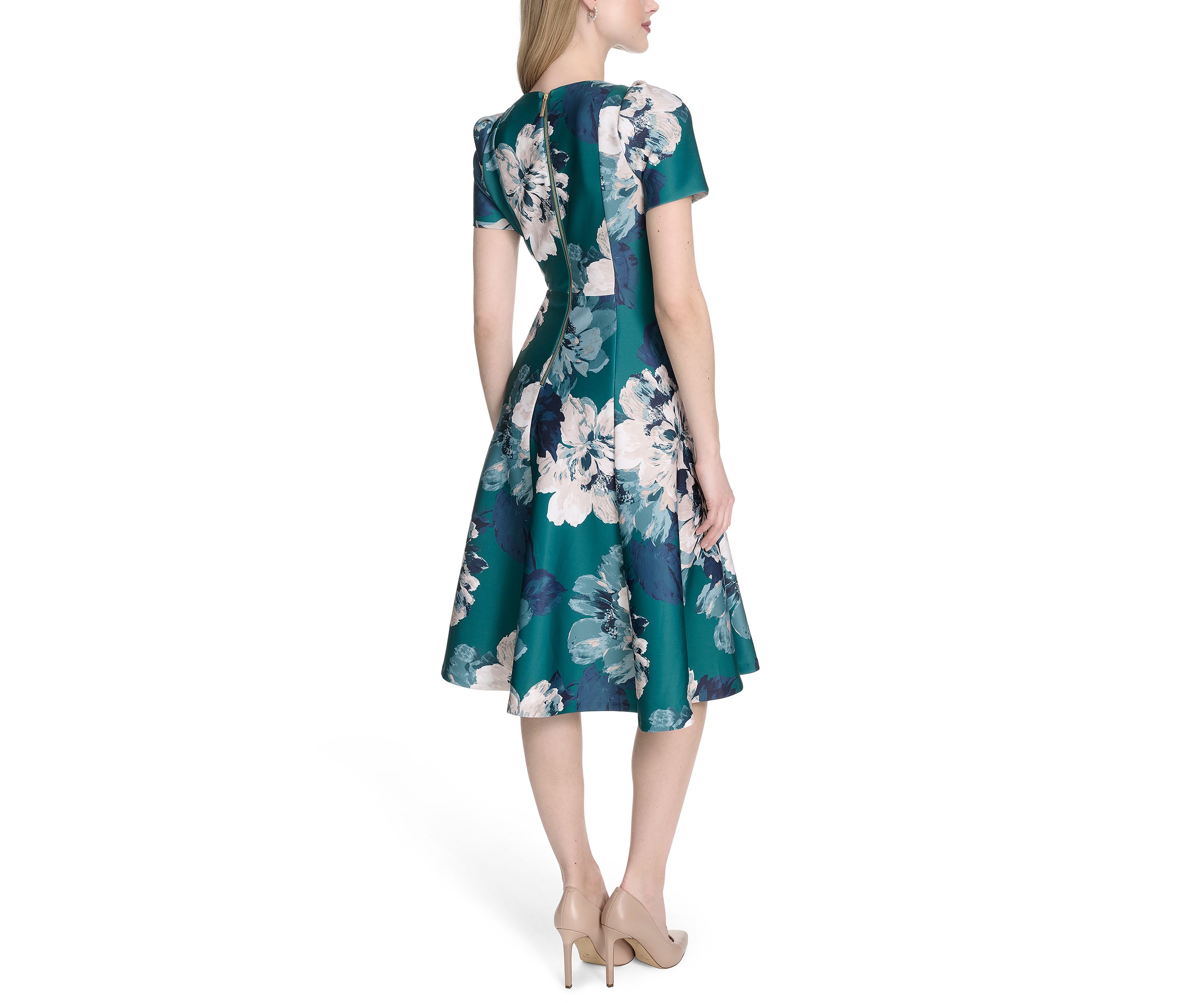 Womens Floral Printed Fit and Flare Dress