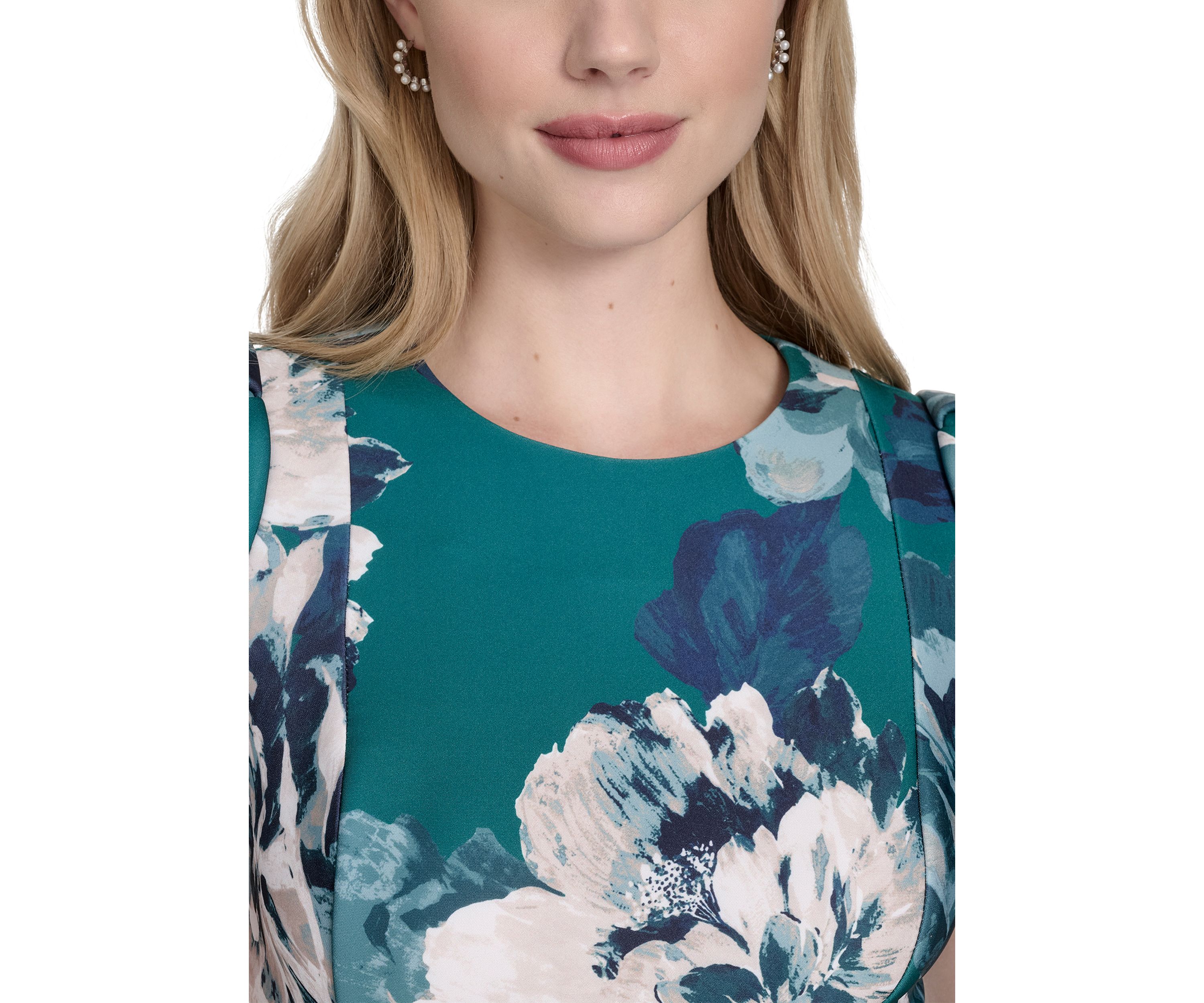 Womens Floral Printed Fit and Flare Dress