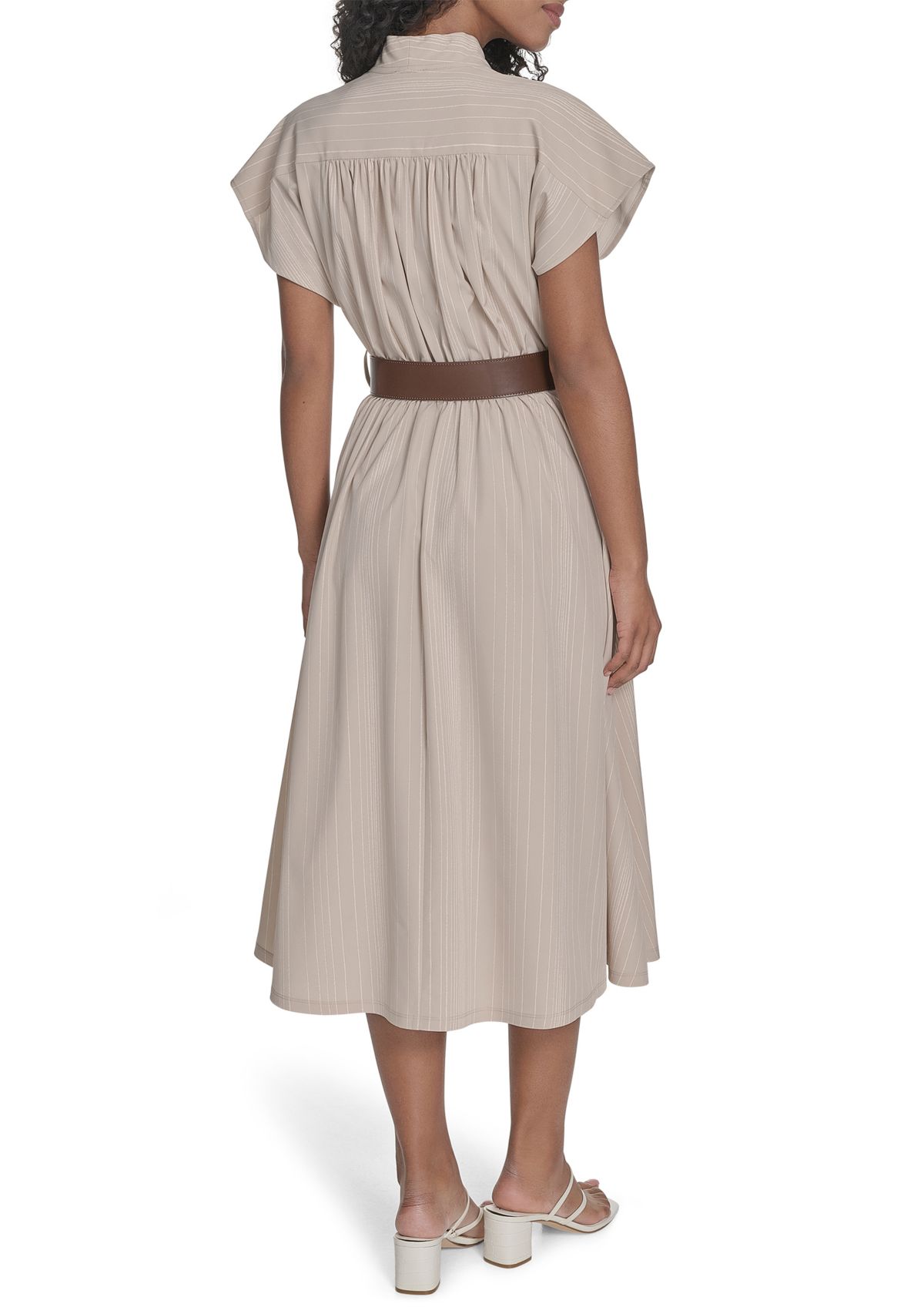 Womens Belted A-Line Dress