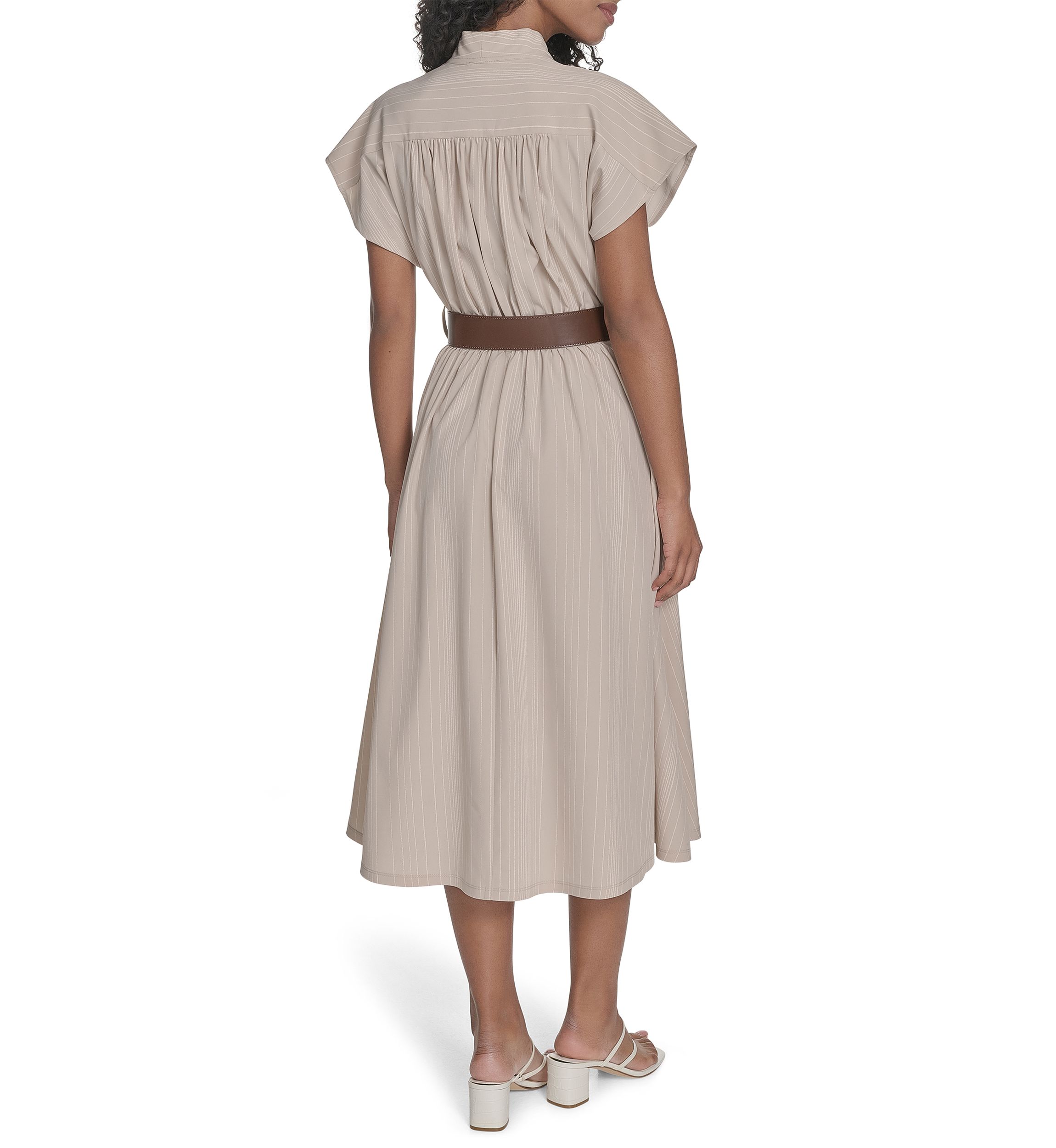 Womens Belted A-Line Dress