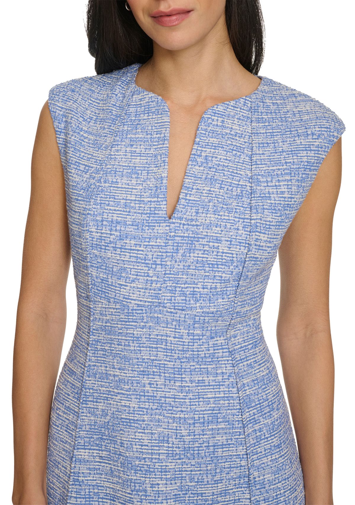 Womens Cap Sleeve Printed A-Line Dress
