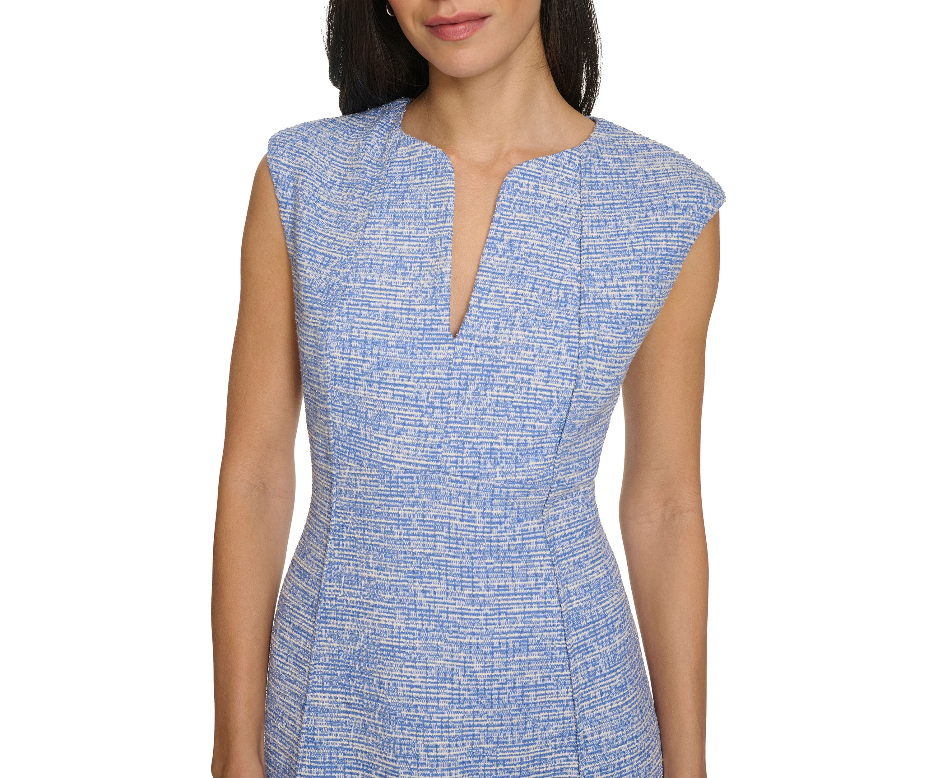 Womens Cap Sleeve Printed A-Line Dress