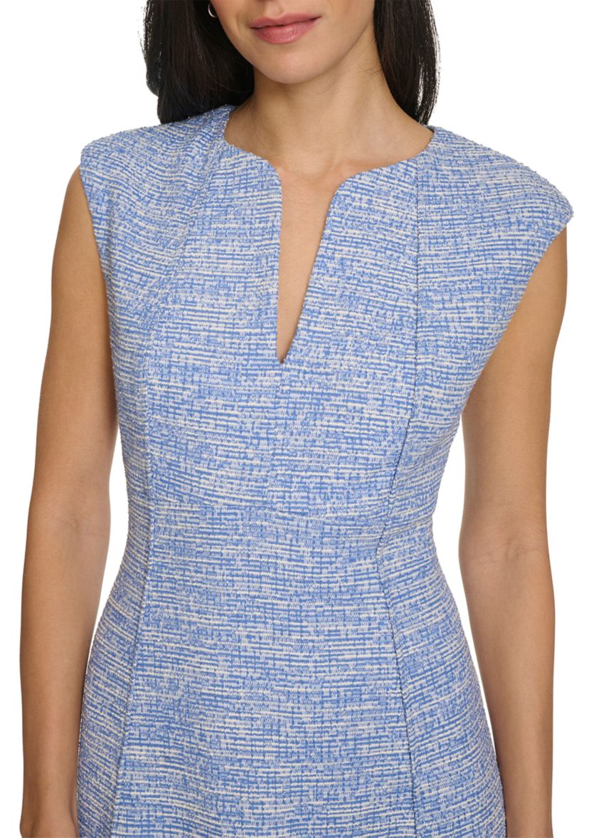 Womens Cap Sleeve Printed A-Line Dress