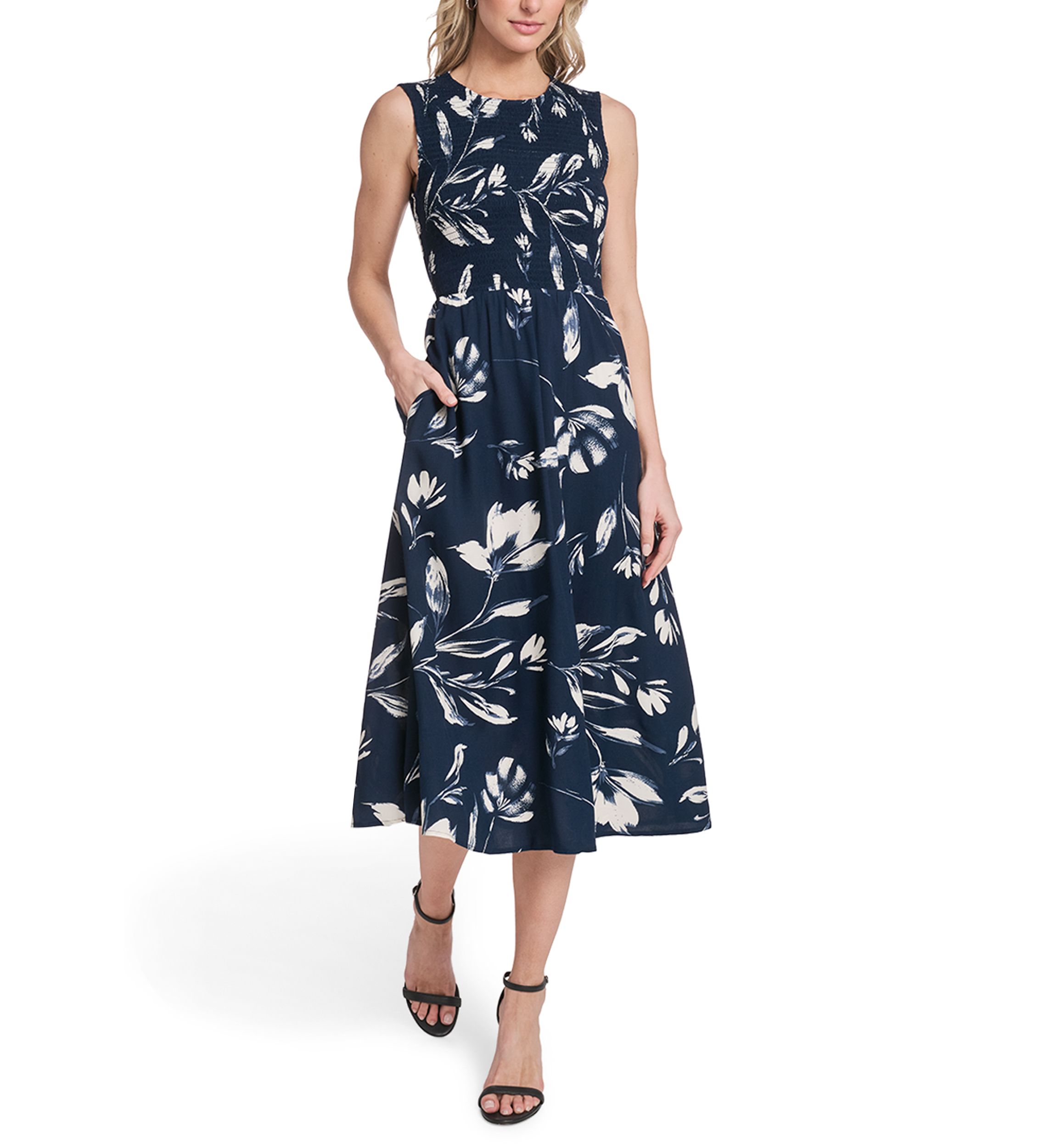 midi dress skater BLACK SKATER MIDI DRESS