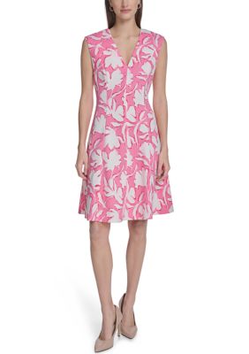 Calvin Klein Women's Sleeveless Printed A-Line Dress