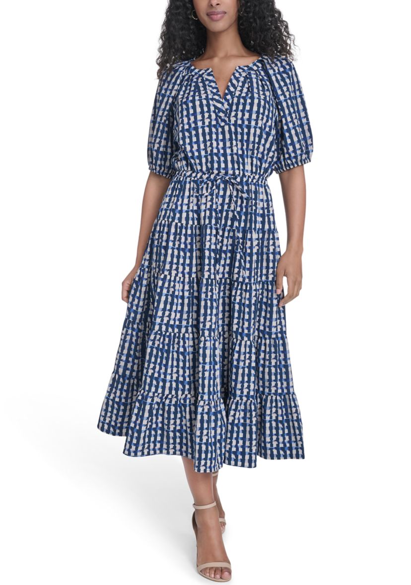 Calvin Klein Women's Crepe Printed Tiered A-Line Dress | Belk