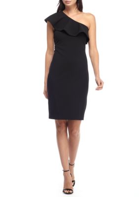 Calvin Klein One Shoulder Flounce Dress | belk