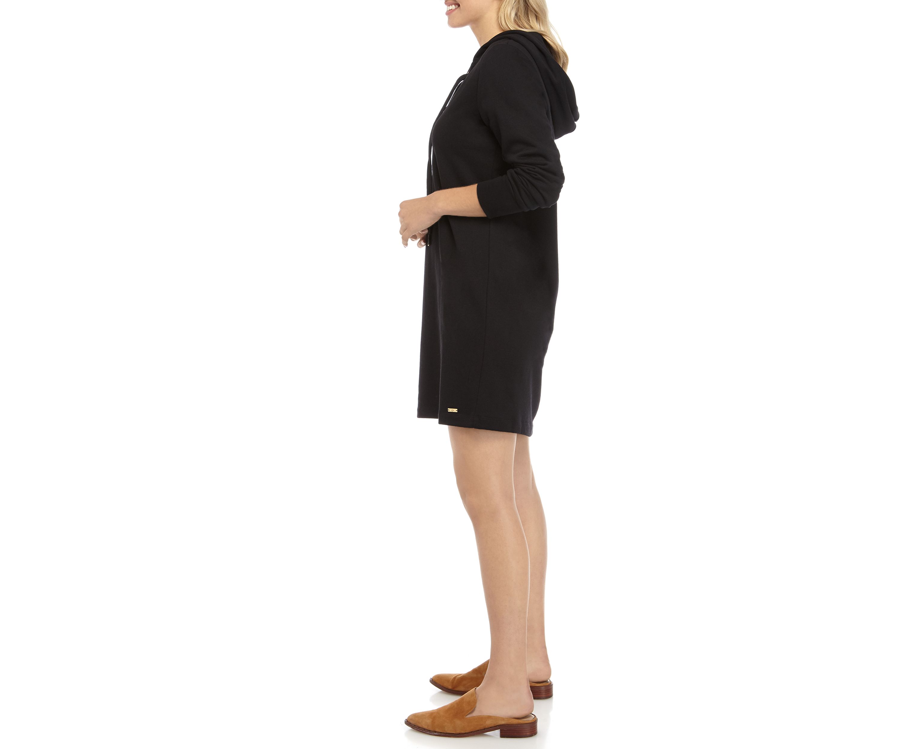 Lace Up Grommet Sweatshirt Dress