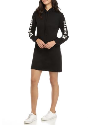 Calvin Klein Logo Sleeve Hoodie Sweatshirt Dress | belk