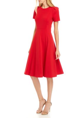 short sleeve crepe dress
