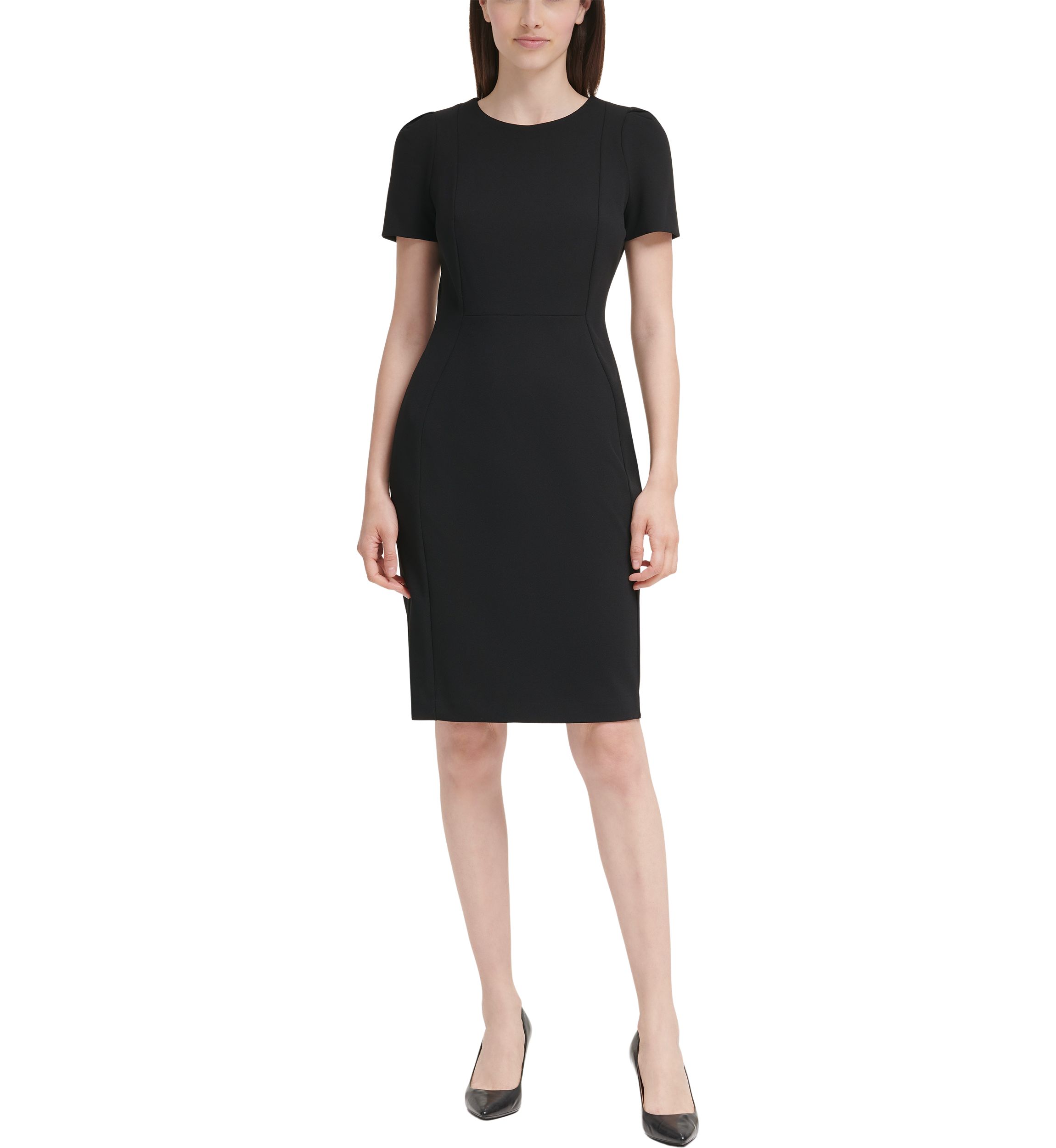 Short Sleeve Scuba Midi Dress