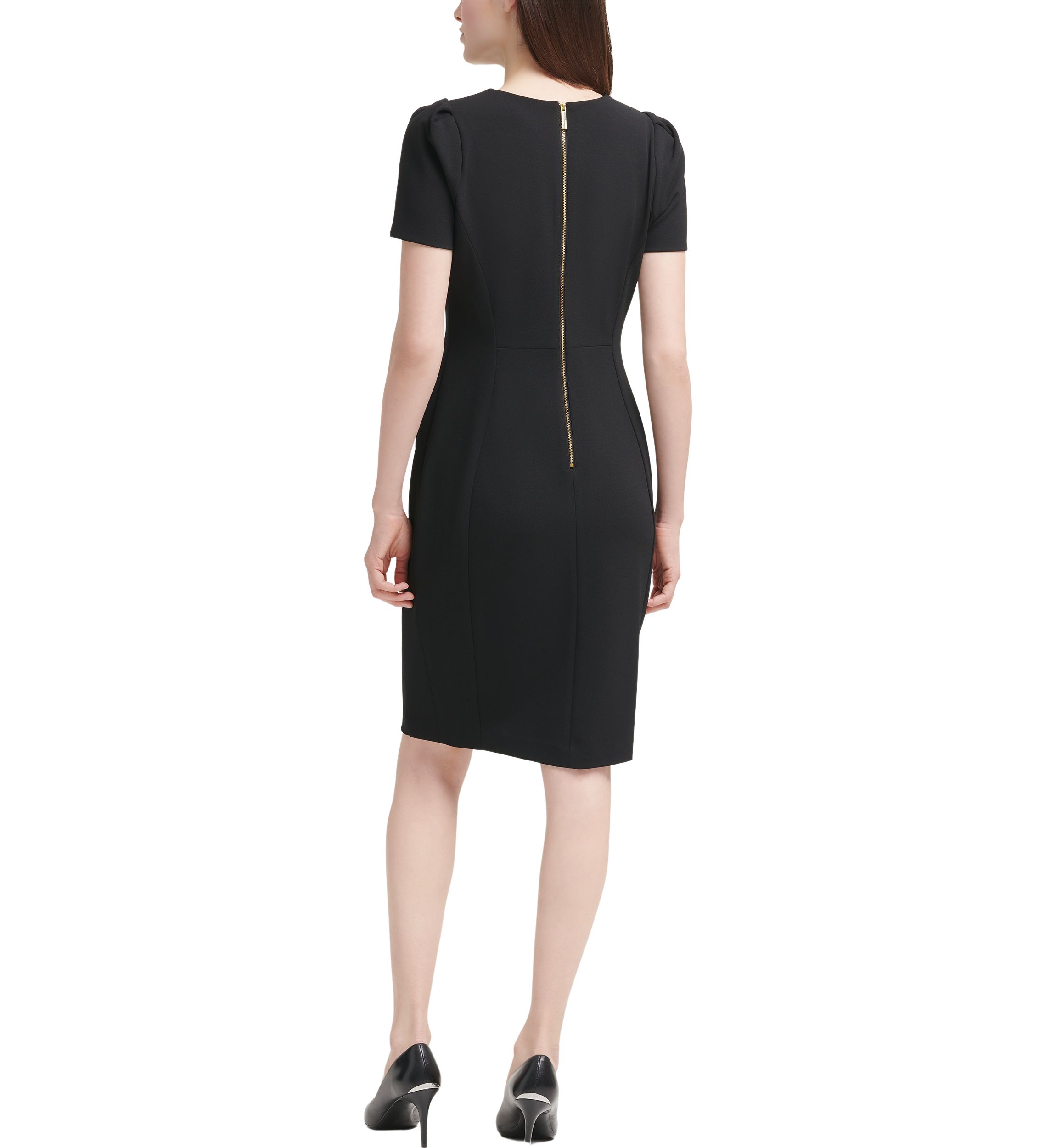 Short Sleeve Scuba Midi Dress