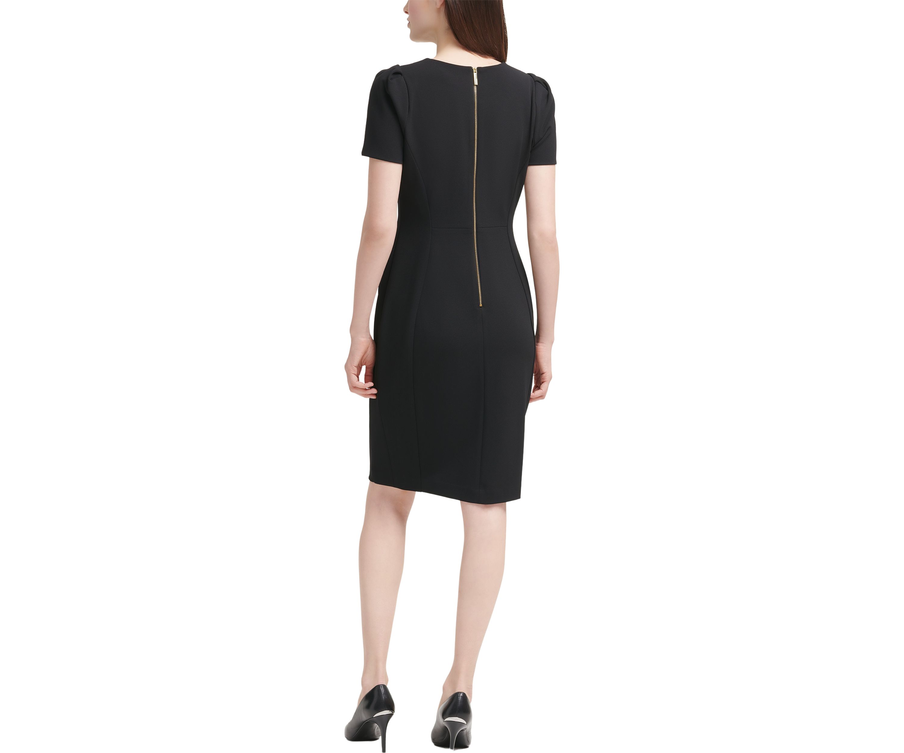 Short Sleeve Scuba Midi Dress