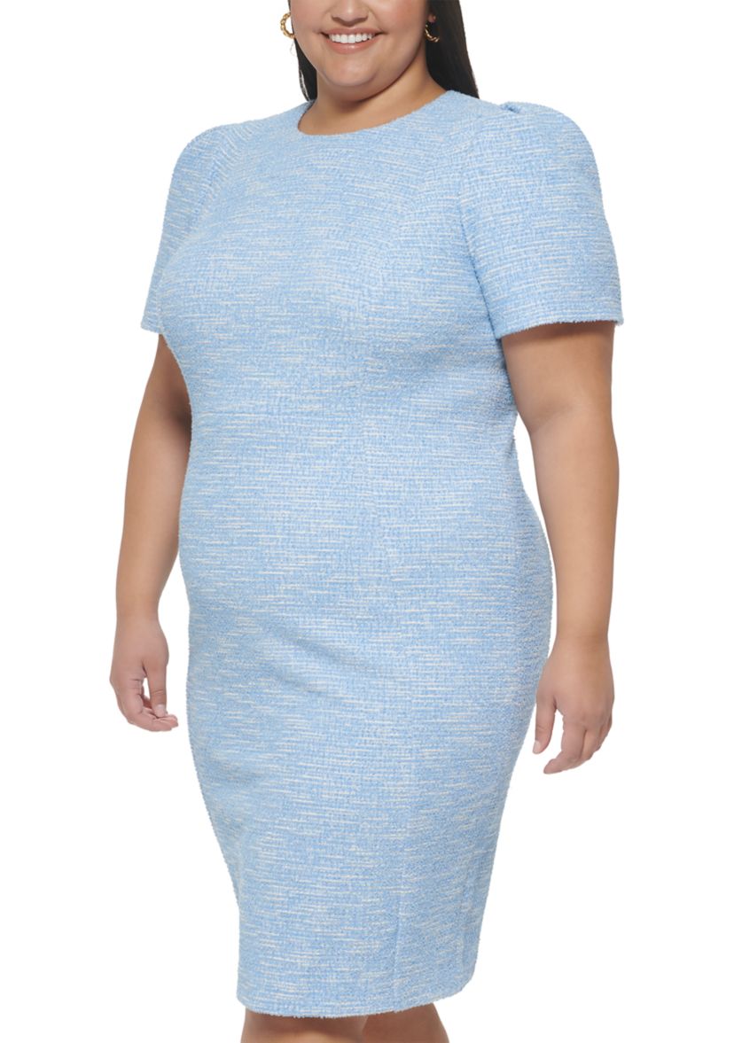 Plus Size Puff Sleeve Sheath Dress