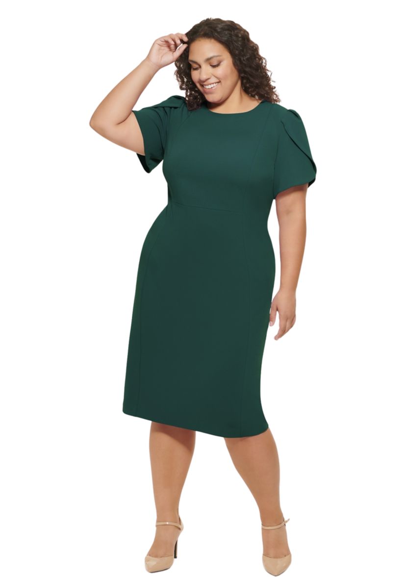 Plus Size Solid Sheath Dress
