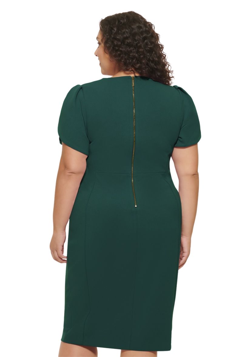 Plus Size Solid Sheath Dress