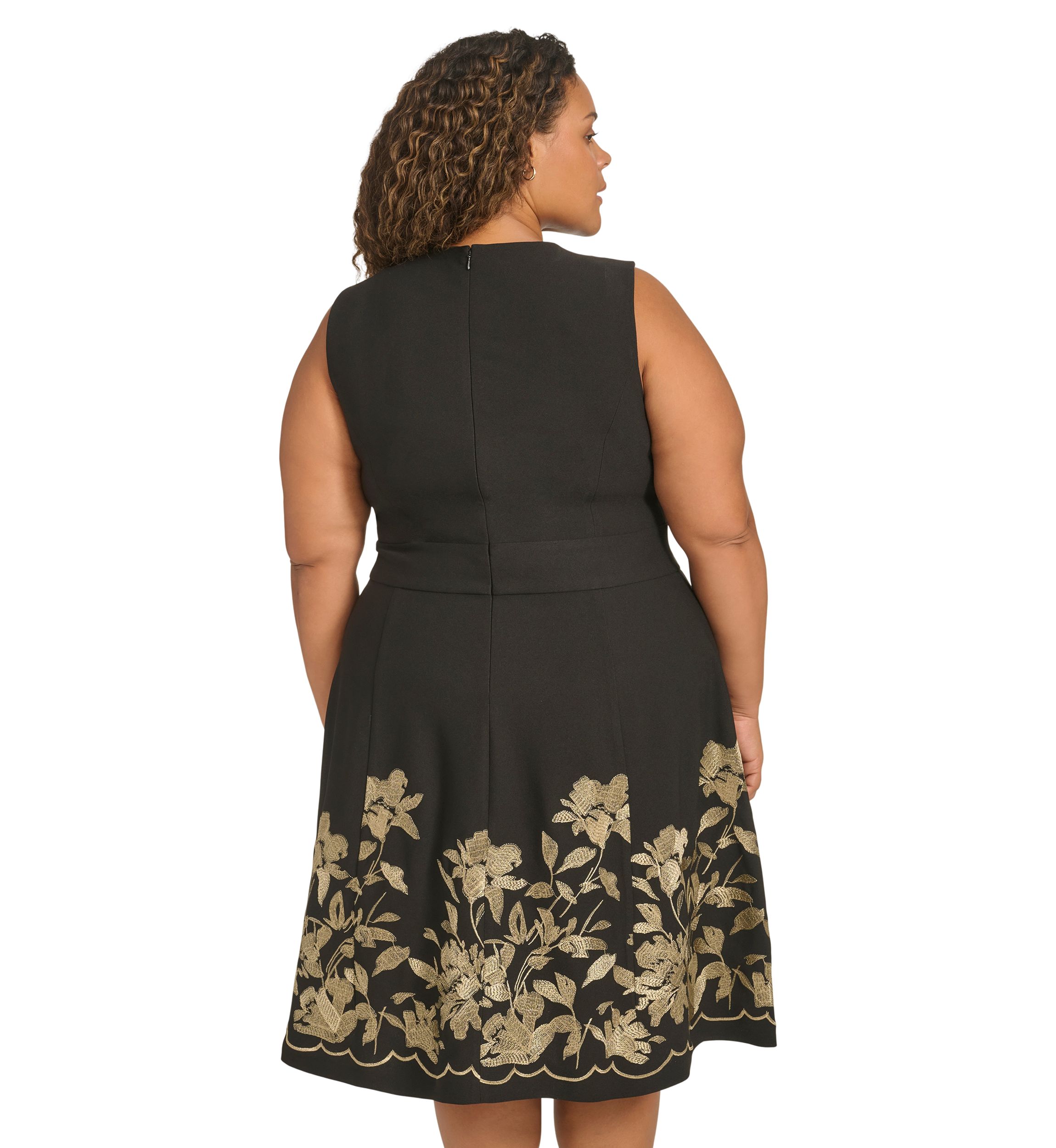 Plus Size Floral Printed A-Line Dress